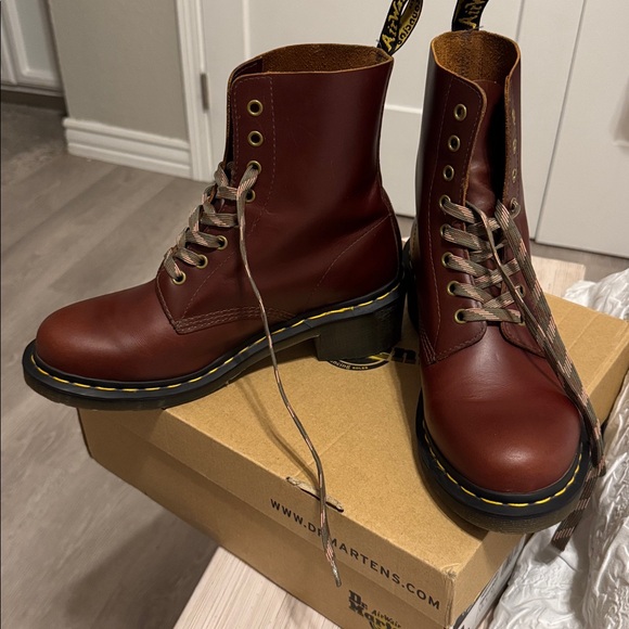 Dr. Martens Brown Leather Clemency Boots 10 - Picture 4 of 12